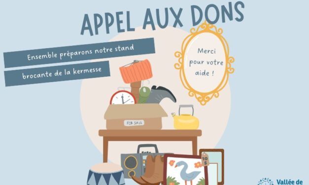 Appel aux dons pour la brocante de la kermesse